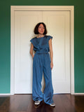 Pantalone sartoriale con le pince lino righe