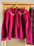 Cardigan rosato ricamato