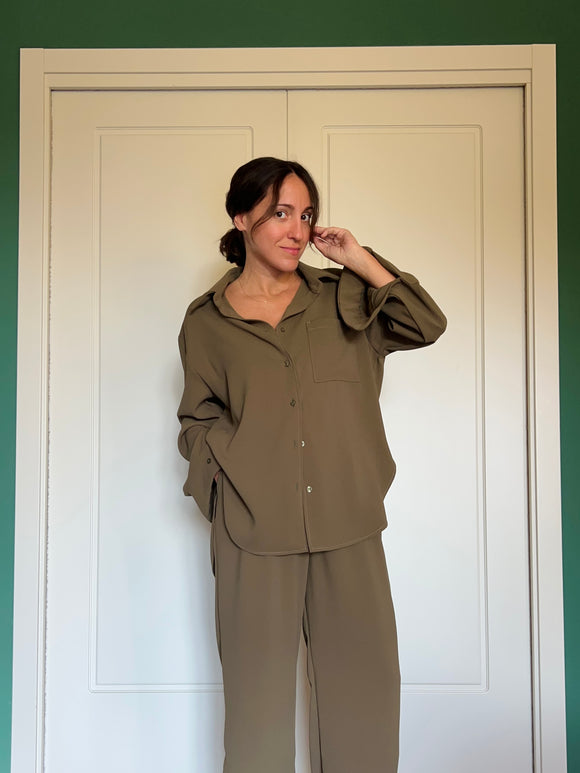 Camicia sartoriale verde oliva