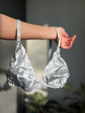 Reggiseno di seta mod.1 • triangolo • grigio perla