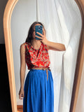 Top di seta rosso paisley