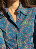 Camicia anni 70 di lana ottanio