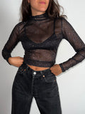 PRE ORDINE • Top luccicante nero