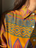 Camicia indiana modello maschile arancio e violetto