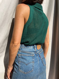 Top in maglia 70s verde