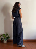 PRE ORDINE • Panta palazzo denim blu