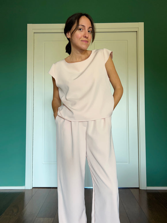Maglietta sartoriale cipria