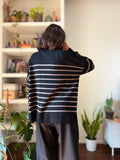 PRE ORDINE • Maglione over nero righe noce
