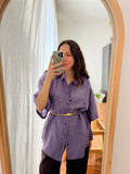 Camicia di seta indaco-lilla