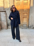 Cappotto sartoriale corto blu scuro