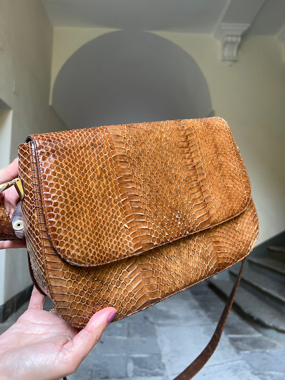 Borsa rettile marrone