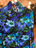 Camicia anni 70 fiorata blu