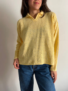 Maglione traforato giallo