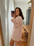 Camicia ampia cotone cipria