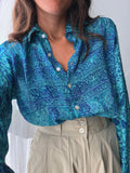 Camicia indiana modello maschile S/M turchese