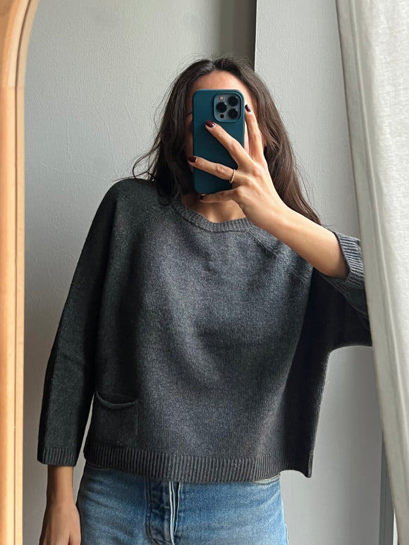 Maglione taschina grigio