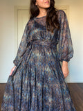PRE ORDINE • Abito lungo con cintura tipo Missoni blu