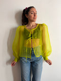 PRE ORDINE • Camicia con laccetti organza lime