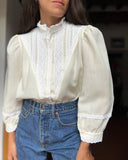 Camicia panna merlettata