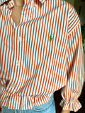 Camicia Gilbi Ralph Lauren righe arancioni