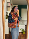 Gilet trapuntato terracotta