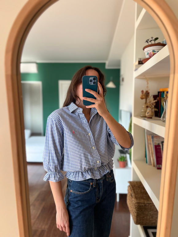 Camicia Gilbi Ralph Lauren quadretti blu con colletto