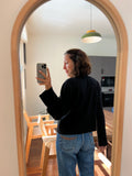 Maglione corto con decorazione nero