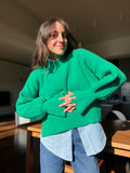 Maglione manica ampia verde acceso