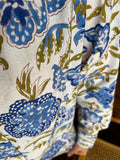 Camicia di cotone ortensie blu