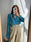 Camicia indiana modello maschile S/M turchese