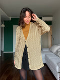 Cardigan dorato + sciarpa Oliver
