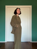 Pantalone sartoriale con le pince verde militare