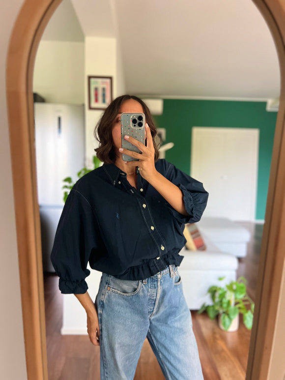 Camicia Gilbi Ralph Lauren blu con cuciture a contrasto