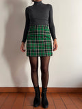 Gonna corta tartan verde