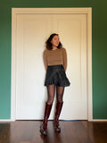 Gonna corta jacquard nero