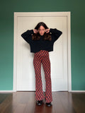 PRE ORDINE • Pantalone a zampa in maglina rombi