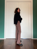 Pantalone a zampa a costine marrone