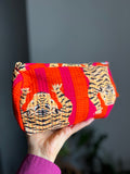 Beauty case di cotone tigri arancione