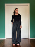 PRE ORDINE • Pantalone sartoriale con le pince lana nera striata