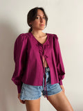 PRE ORDINE • Camicia con laccetti cotone ciclamino