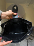 Borsa nera con dettagli stampa cocco