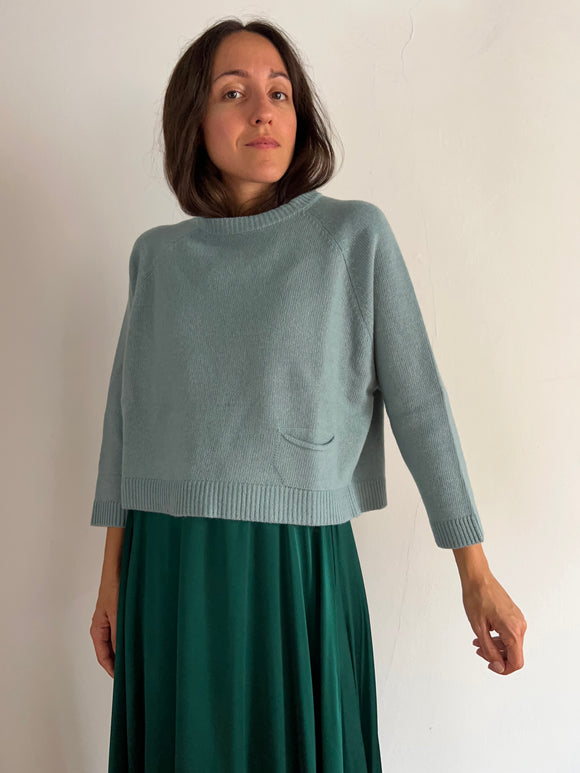 Maglione taschina verde acqua