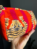 Beauty case di cotone tigri arancione