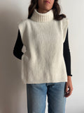 Gilet collo alto panna