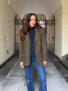 Blazer marrone quadretti colorati