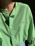 Camicia Gilbi Ralph Lauren quadretti verdi stemma arancione