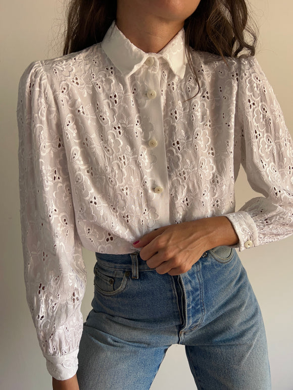 Camicia bianca tutta ricamata