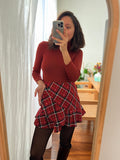 Gonna corta tartan rossa