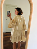 Abito corto ampio cotone giapponese beige