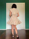 Abito chemisier con cintura senza maniche sangallo beige